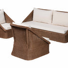 bali & pari Derris Bohemian Peanut Brown Braided Rattan 3-Piece Living Room Set