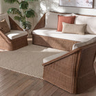 bali & pari Derris Bohemian Peanut Brown Braided Rattan 3-Piece Living Room Set