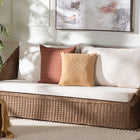 bali & pari Derris Bohemian Peanut Brown Braided Rattan Sofa