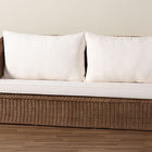 bali & pari Derris Bohemian Peanut Brown Braided Rattan Sofa