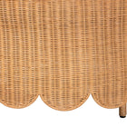 bali & pari Teresa Bohemian Light Honey Scalloped Rattan Ottoman