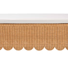 bali & pari Teresa Bohemian Light Honey Scalloped Rattan Ottoman Bench