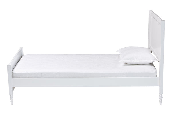 Baxton Studio Roni Modern White Wood Full Platform Bed with Scalloped ...