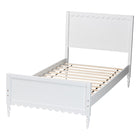 Baxton Studio Roni Modern White Wood Full Platform Bed with Scalloped Edges