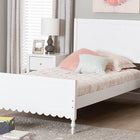 Baxton Studio Roni Modern White Wood Twin Platform Bed with Scalloped Edges