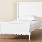 Baxton Studio Roni Modern White Wood Full Platform Bed with Scalloped Edges