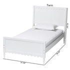 Baxton Studio Roni Modern White Wood Twin Platform Bed with Scalloped Edges