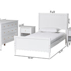 Baxton Studio Roni Modern White Scalloped Wood 4-Piece Twin Bedroom Set with Two Nightstands