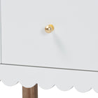Baxton Studio Roni Modern White Scalloped Wood 4-Piece Twin Bedroom Set with Two Nightstands