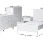 Baxton Studio Roni Modern White Wood 4-Piece Full Bedroom Set with Scalloped Edges