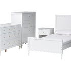 Baxton Studio Roni Modern White Wood 4-Piece Twin Bedroom Set with Scalloped Edges