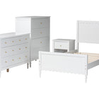 Baxton Studio Roni Modern White Wood 4-Piece Twin Bedroom Set with Scalloped Edges
