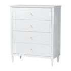 Baxton Studio Roni Modern White Wood 4-Piece Full Bedroom Set with Scalloped Edges
