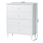 Baxton Studio Roni Modern White Wood 4-Drawer Chest with Scalloped Edges