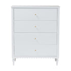 Baxton Studio Roni Modern White Wood 4-Drawer Chest with Scalloped Edges