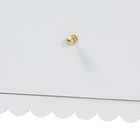 Baxton Studio Roni Modern White Wood 4-Drawer Chest with Scalloped Edges