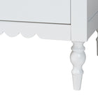 Baxton Studio Roni Modern White Wood 4-Drawer Chest with Scalloped Edges