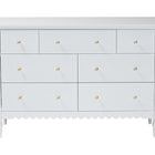 Baxton Studio Roni Modern White Wood 7-Drawer Dresser with Scalloped Edges