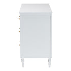 Baxton Studio Roni Modern White Wood 7-Drawer Dresser with Scalloped Edges
