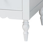 Baxton Studio Roni Modern White Wood 7-Drawer Dresser with Scalloped Edges