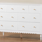 Baxton Studio Roni Modern White Wood 7-Drawer Dresser with Scalloped Edges
