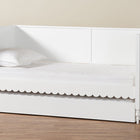 Baxton Studio Roni Modern White Scalloped Wood Twin Daybed with Trundle