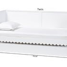 Baxton Studio Roni Modern White Scalloped Wood Twin Daybed with Trundle