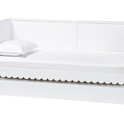 Baxton Studio Roni Modern White Scalloped Wood Twin Daybed with Trundle