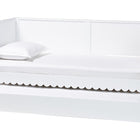 Baxton Studio Roni Modern White Scalloped Wood Twin Daybed with Trundle