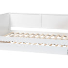 Baxton Studio Roni Modern White Scalloped Wood Twin Daybed with Trundle