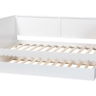 Baxton Studio Roni Modern White Scalloped Wood Twin Daybed with Trundle
