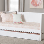 Baxton Studio Roni Modern White Scalloped Wood Twin Daybed with Trundle