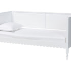 Baxton Studio Roni Modern White Wood Twin Daybed with Scalloped Edges