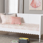 Baxton Studio Roni Modern White Wood Twin Daybed with Scalloped Edges