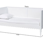 Baxton Studio Roni Modern White Wood Twin Daybed with Scalloped Edges