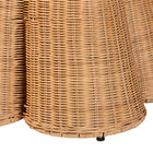 bali & pari Palm Scallop Natural Rattan Ottoman with Cushion - Handwoven Wicker Accent Bench or Footrest for Living Room, Bedroom, or Sunroom Decor, 39" Square