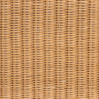 bali & pari Palm Scallop Natural Rattan Ottoman with Cushion - Handwoven Wicker Accent Bench for Living Room, Bedroom or Entryway, Coastal Boho Style Accent Furniture, Rectangle