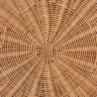 bali & pari Palm Scallop Natural Rattan Ottoman with Cushion - Handwoven Wicker Accent Stool or Footrest for Living Room, Bedroom, or Sunroom, Coastal Boho Style, 32" Round