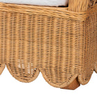 bali & pari Teresa Natural Rattan Daybed - Handwoven Sofa Bed Frame with Scalloped Edge and Open Lattice Back and Side, Coastal Boho Style Lounge Seating, Twin