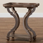 Baxton Studio Yannick French Country Antique Brown Wood End Table