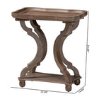Baxton Studio Yannick French Country Antique Brown Wood End Table