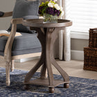 Baxton Studio Westlyn French Country Antique Brown Wood End Table
