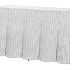 bali & pari Palm Bohemian White Scallop Rattan Console Table