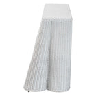 bali & pari Palm Bohemian White Scallop Rattan Console Table