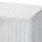 bali & pari Palm Bohemian White Scallop Rattan Console Table