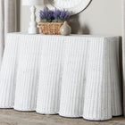 bali & pari Palm Bohemian White Scallop Rattan Console Table
