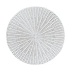 bali & pari Palm Bohemian White Scalloped Rattan Console Table