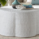 Palm Scalloped Natural Rattan Coffee Table