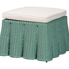 bali & pari Palm Bohemian Seafoam Green Scallop Rattan Ottoman