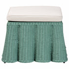bali & pari Palm Bohemian Seafoam Green Scallop Rattan Ottoman